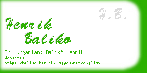 henrik baliko business card
